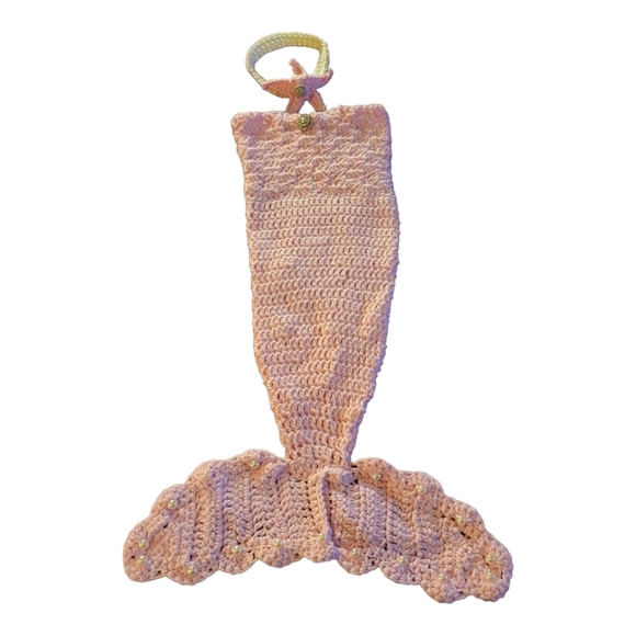 Mermaid Princess Crochet Newborn Mermaid Tail Cocoon & STARFISH HEADBAND - Picture 2 of 8